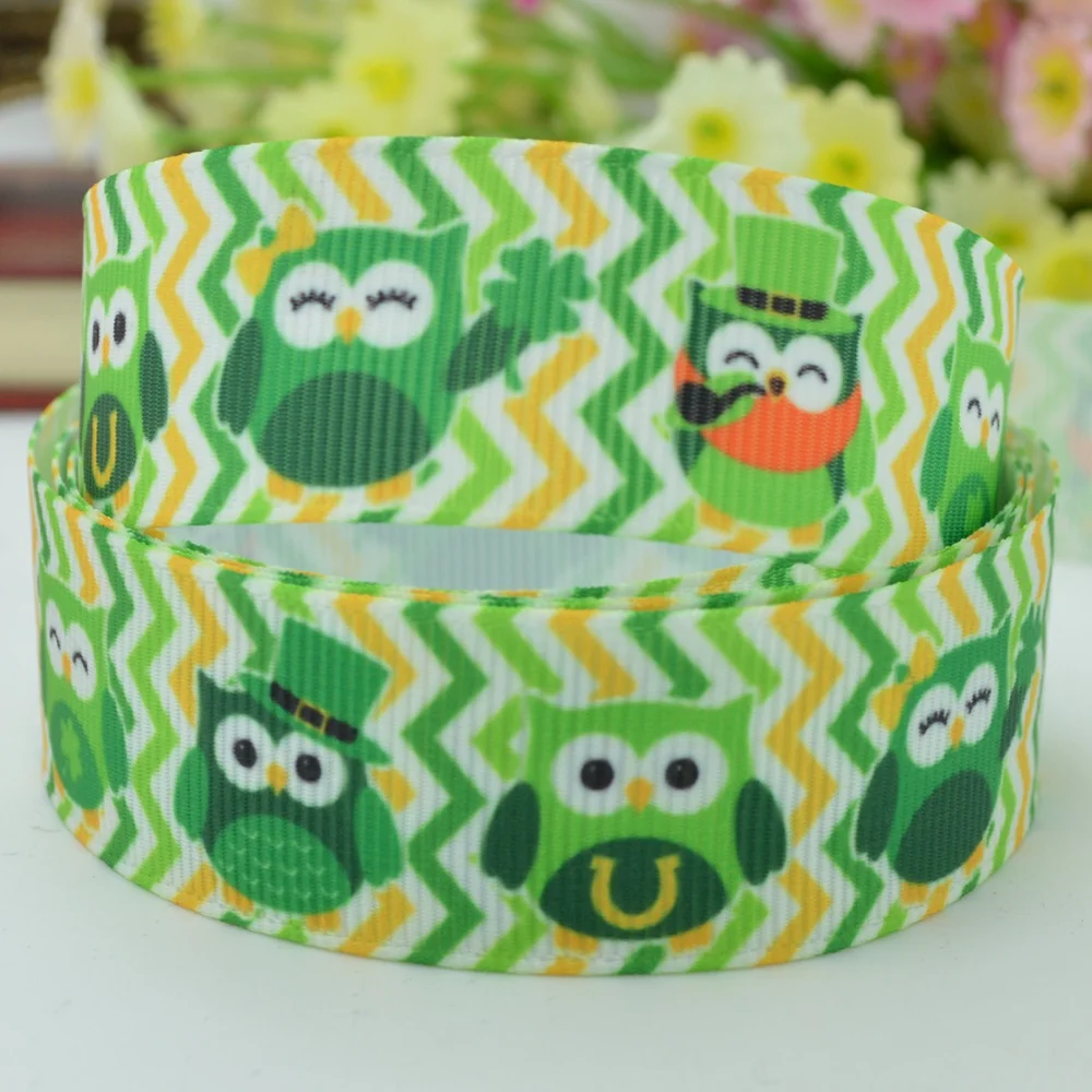 DUWES 7/8 &quot22 мм 2 5 10 20 50 ярдов День Святого Патрика полосы клевера печатные grosgrain
