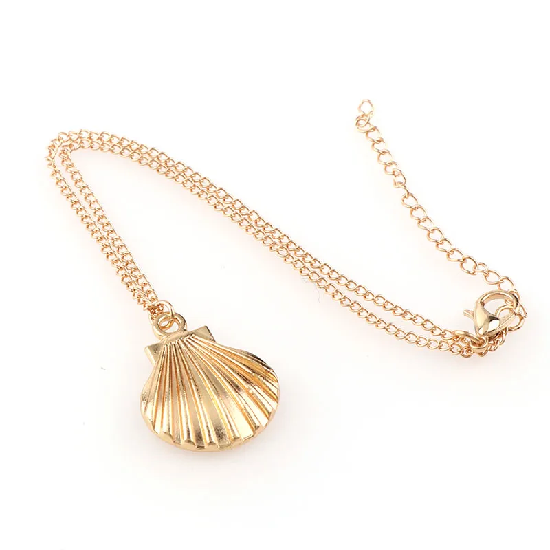 Модный браслет на ногу золотого цвета с металлической оболочкой для женщин