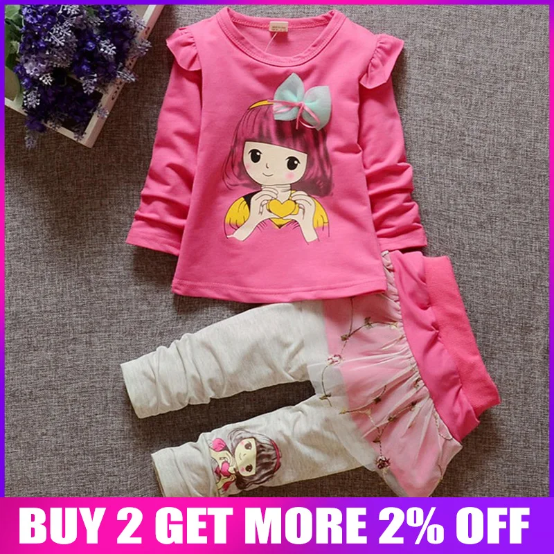 Комплекты одежды для маленьких девочек BibiCola Повседневная футболка