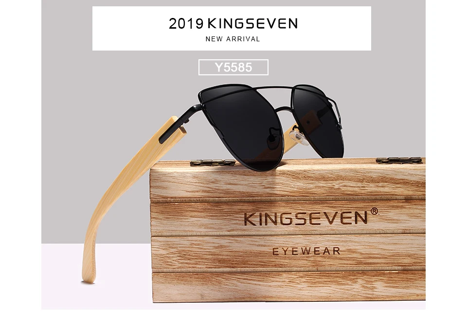 KINGSEVEN деревянные солнцезащитные очки ручной работы мужские бамбуковые солнцезащитные очки женские фирменный дизайн оригинальные деревянные очки Oculos de sol masculino
