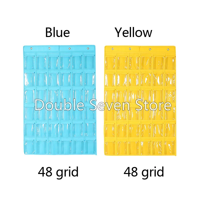 transparent mobile phone management storage bag office meeting finishing grid multi cell phone wall hanger hook shop display free global shipping
