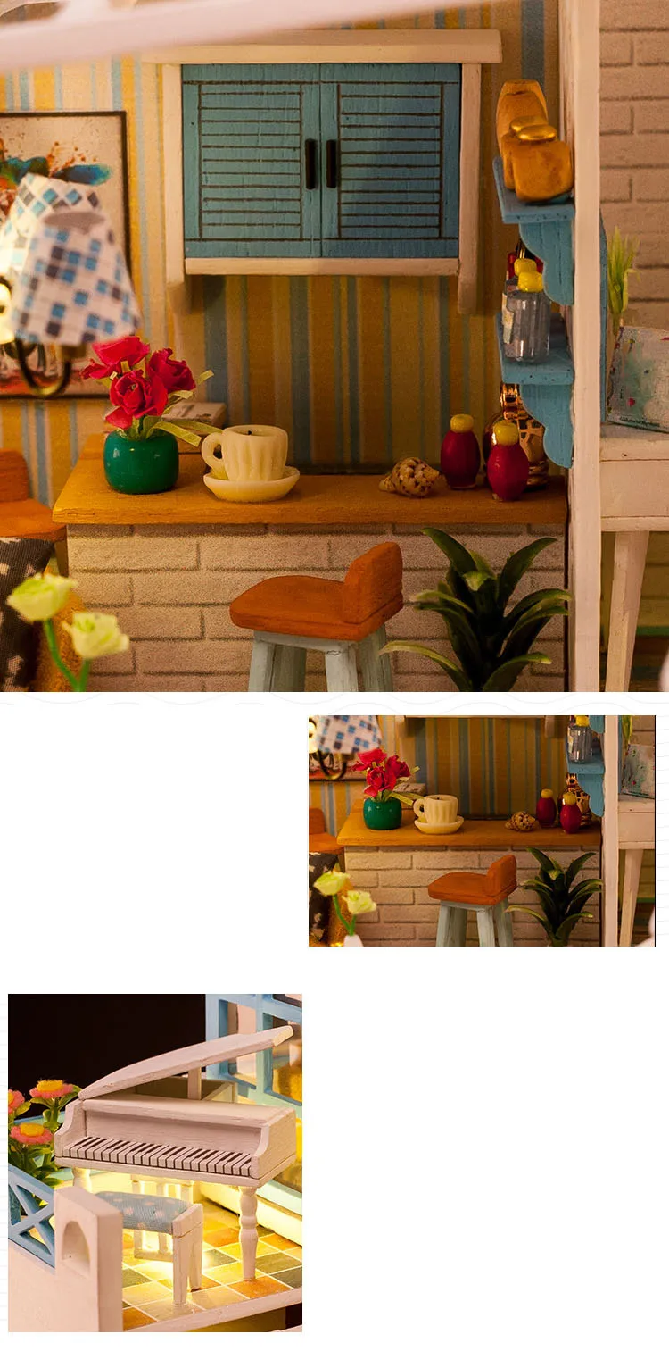 Детские игрушки Diy кукольный домик собирать деревянные Miniaturas кукольный дом мебель миниатюрный кукольный домик Головоломка Развивающие игрушки для детей