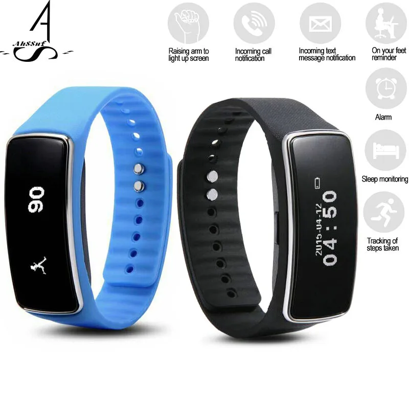 Ahssuf Фитнес Шаг группа счетчик водонепроницаемый смарт часы браслет запястье