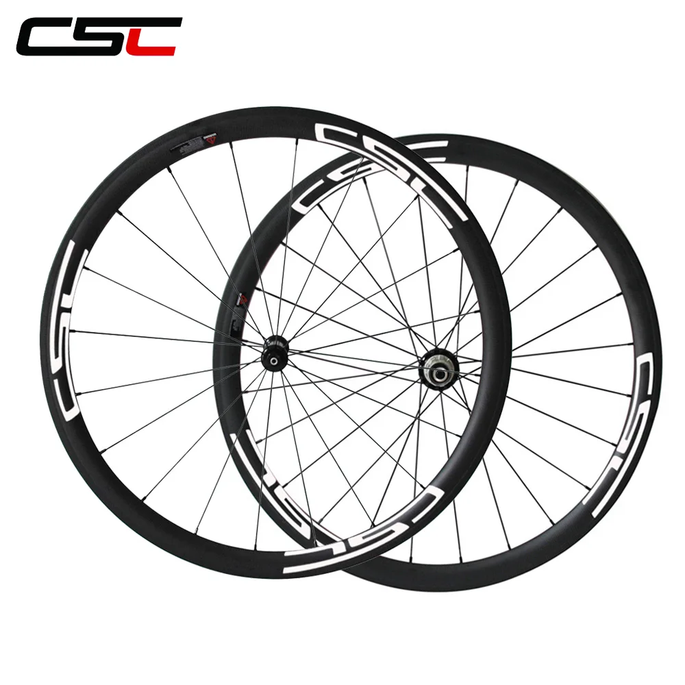 

CSC U shape Straight pull road bike 700c carbon wheels 38mm tubular 25mm width Powerway R36 hub sapim cx ray pillar 1420 spokes