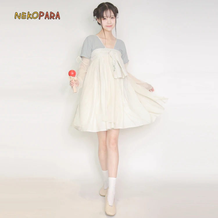 Туфли в стиле Mori Girl китайский Стиль Hanfu Ruqun Для женщин с длинными рукавами большой