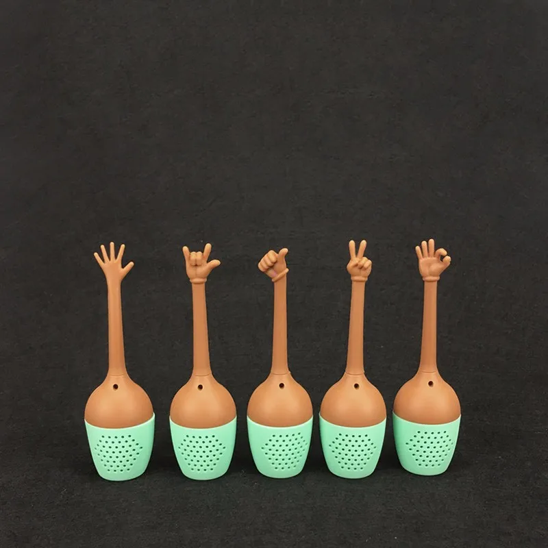 Creative Silicone Gesture Shaped Tea Filter Soak Reusable Colander Teaspoon Kitchen New Soaking Ball Net | Дом и сад