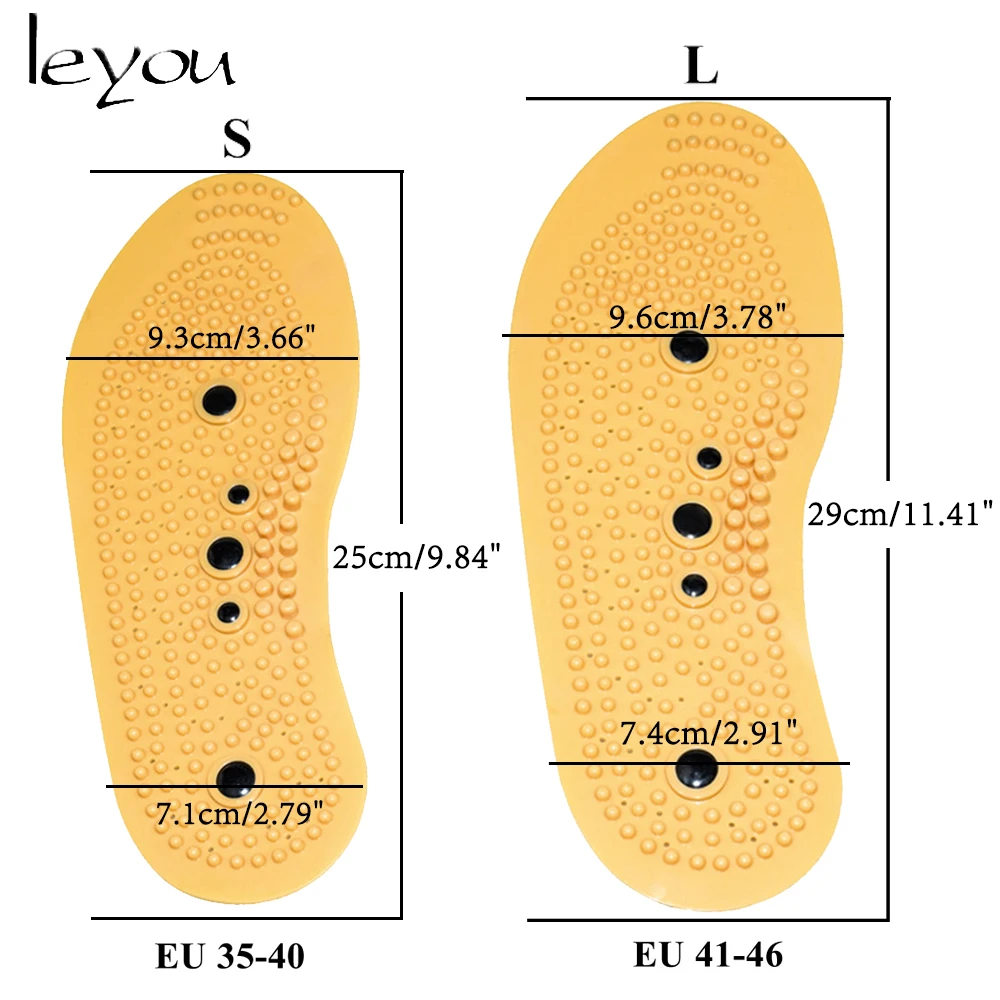 Магнитные стельки Leyou для обуви массажные гелевые силиконовые унисекс ухода за