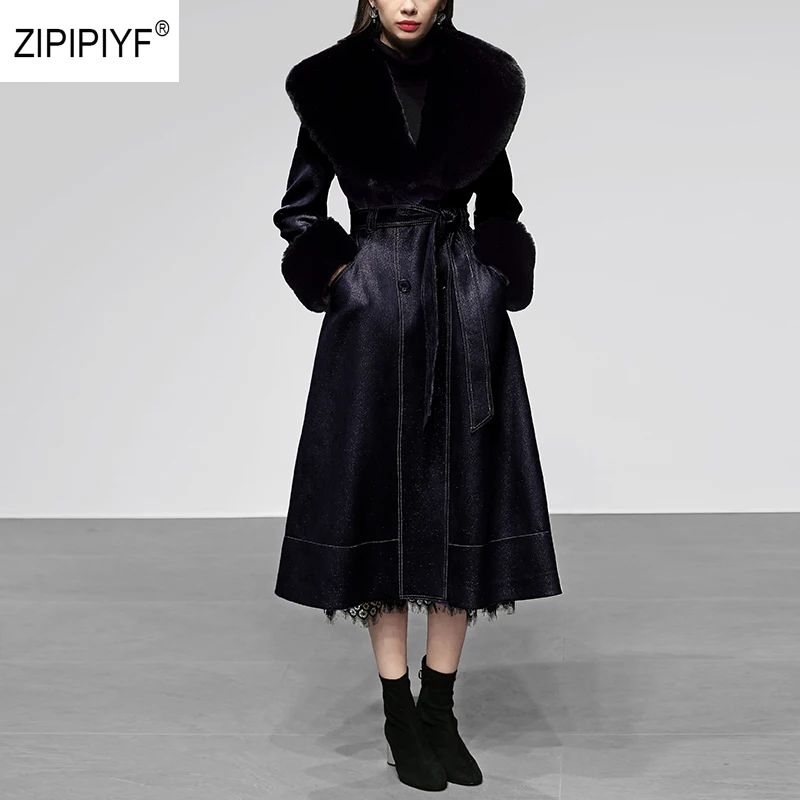 Europe Parkas Women 2018 Slim A-Line Jacket winter Parka Female Adjustable Fur Warm New Suede Padded Jackets AB120 | Женская одежда