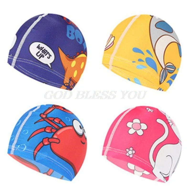 Детская шапочка для плавания с милыми мультяшными животными водонепроницаемая