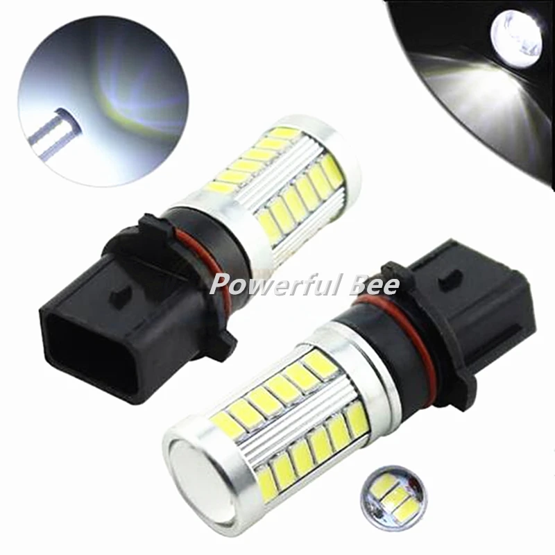 2 x Automobile LED DRL signal bulb p13w 15W fog lamp cold white yellow amber 33SMD daytime lights for Chevrolet  Camaro
