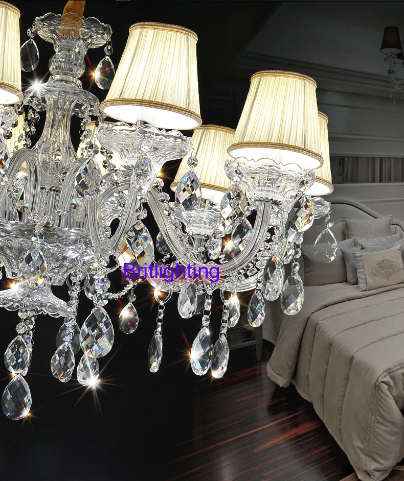 жизни- номер хрустальная люстра современных ткань абажура свечей столовой