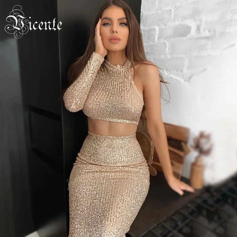 VC бесплатная доставка хит 2019 золотой комплект из двух предметов сексуальный