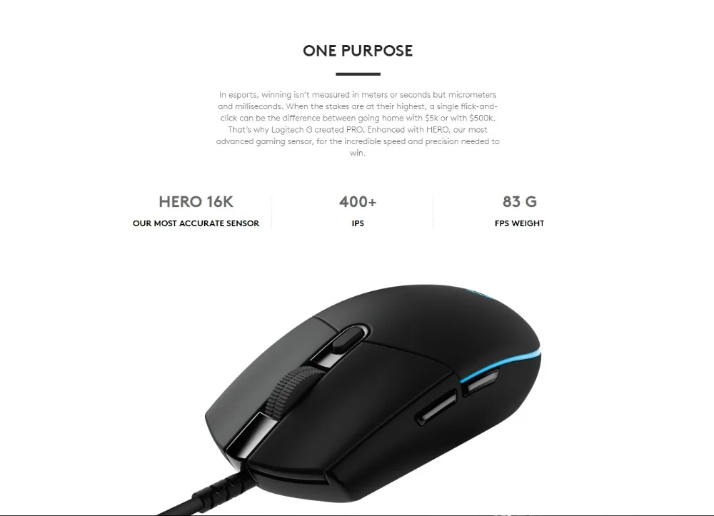 Новая G PRO! Проводная игровая мышь logitech G PRO HERO 16K сенсор 16000 dpi RGB подсветка легкий профессиональный выбор игрока