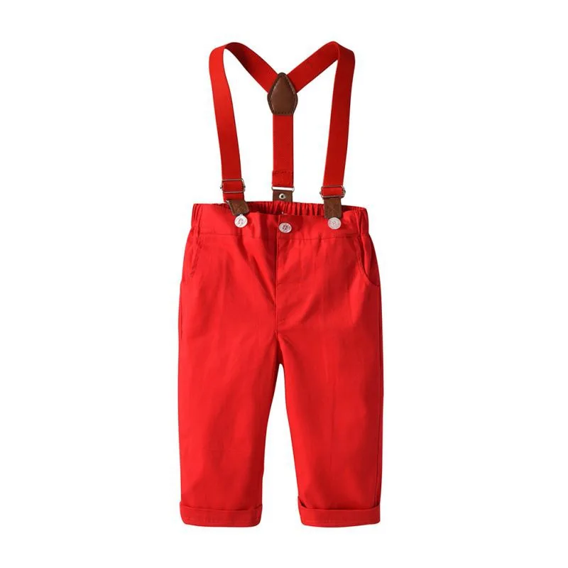 Christmas Costume Baby Boy Suit Set Red Green Striped Shirt + Bib Clothes Xmas Wedding | Детская одежда и обувь