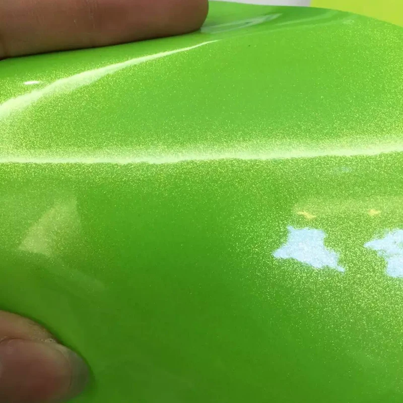 

1.52x20m air free bubbles Goden Sand Pearl Vinyl Apple green car wrapping foil