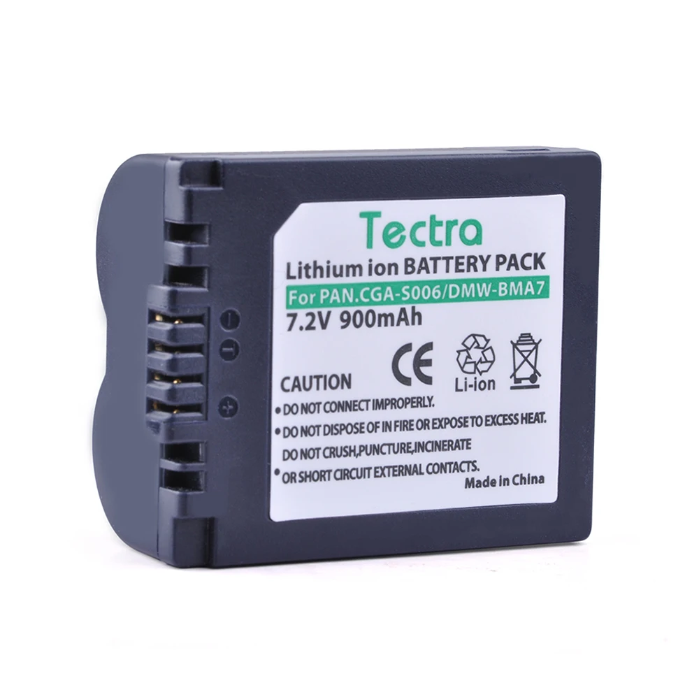 Tectra 3 шт. DMW BMA7 CGA S006 S006A CGR S006E литий ионный аккумулятор для Panasonic Lumix DMC FZ7 FZ8 FZ18 FZ28 FZ30