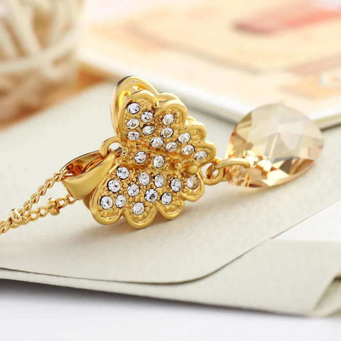 Neoglory австрийский кристалл светло-желтого золота Цвет оптовая продажа Подвески