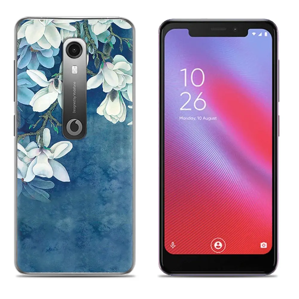 Blue flower Чехол для телефона Vodafone Smart N10 с художественным рисунком прелестный, в мультяшном стиле, из термопластичного полиуретана Мягкий силиконовый чехол - Цвет: Blue flower