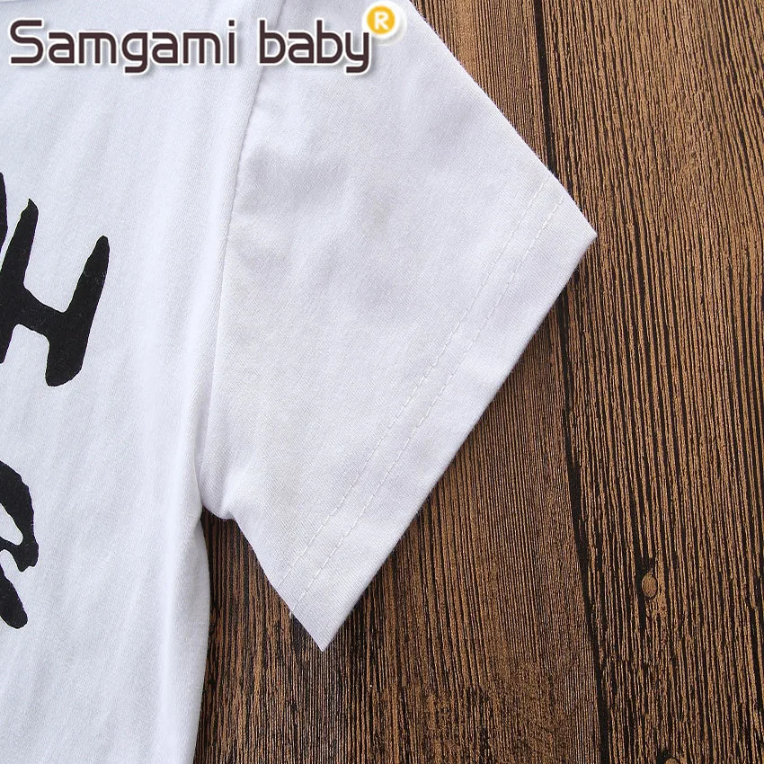 SAMGAMI/Детская футболка с короткими рукавами + джинсовые шорты комплект одежды из 2