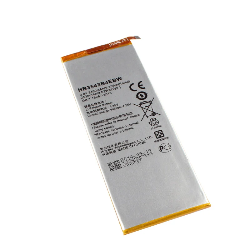 Оригинальный аккумулятор HB3543B4EBW для телефона Huawei Ascend P7 L07 L09 L00 L10 L05 L11 2460 мАч
