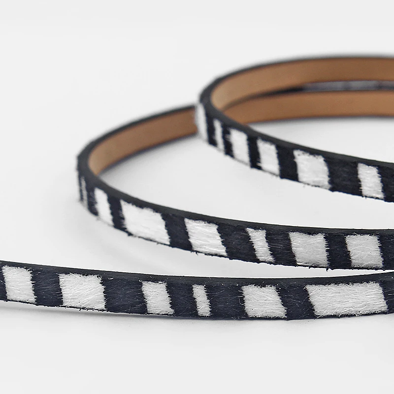 1.2meter Fashion Jewelry 5x2mm Flat Pu Leather Cord Stick Zabra/Pinto Further For Diy Making Findings Material | Украшения и