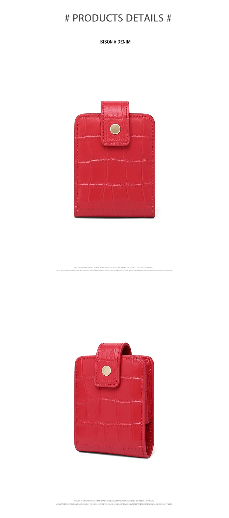 BISON DENIM, косметичка из коровьей кожи, женский маленький чехол для макияжа, Женский органайзер, клатч, модная косметичка с зеркалом, B3282