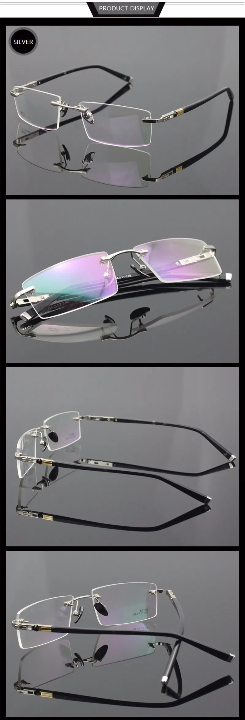 Чашма titanium очки без оправы ультра легкий близорукость оптические frame очки кадров для мужчин