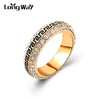 longway 2017 fashion jewelry womens crystal rings hot sale partyweddinganniversary rings gold color rings sri150007