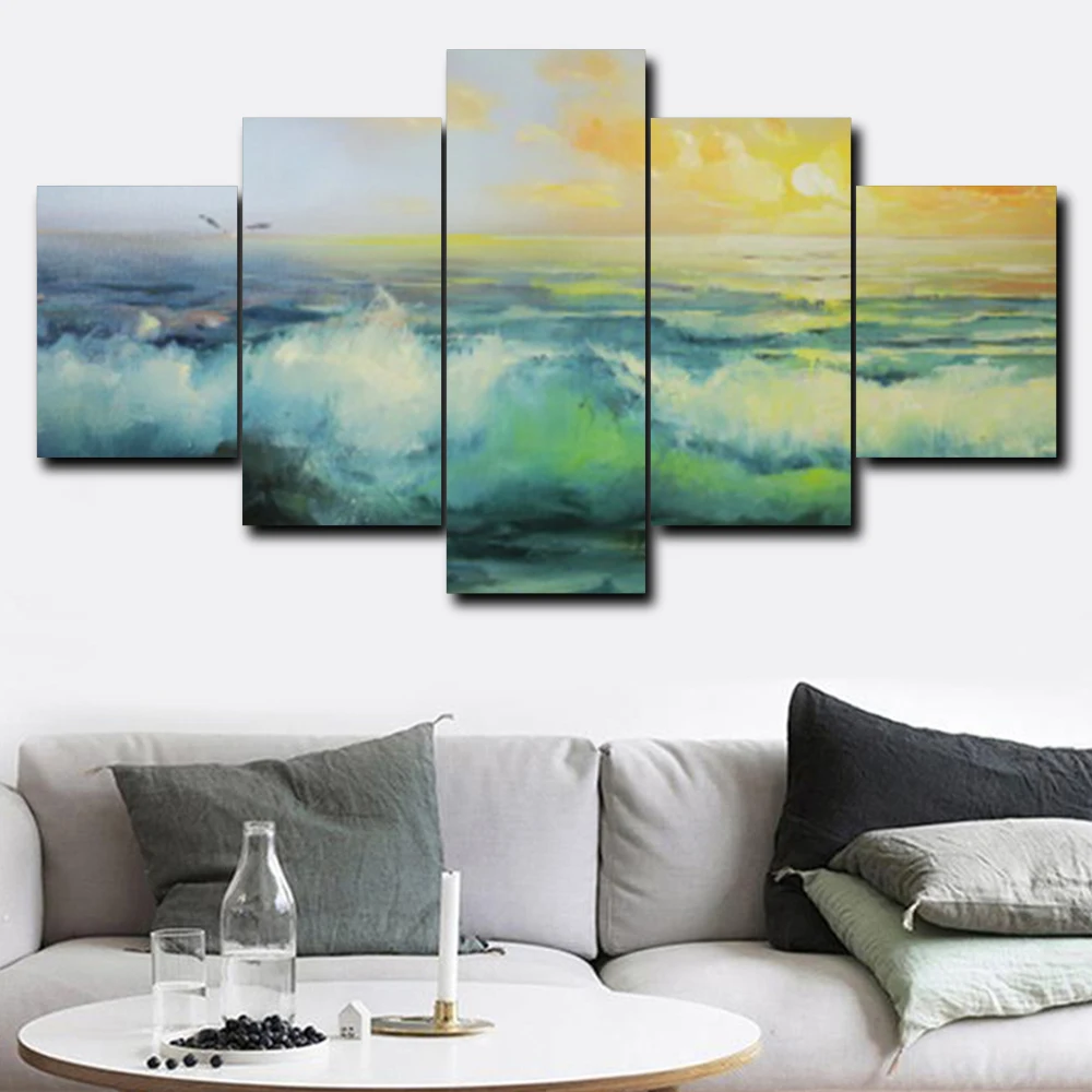 Абстрактные 5 панель граффити для стен плакаты Декоративные Холст Картина маслом