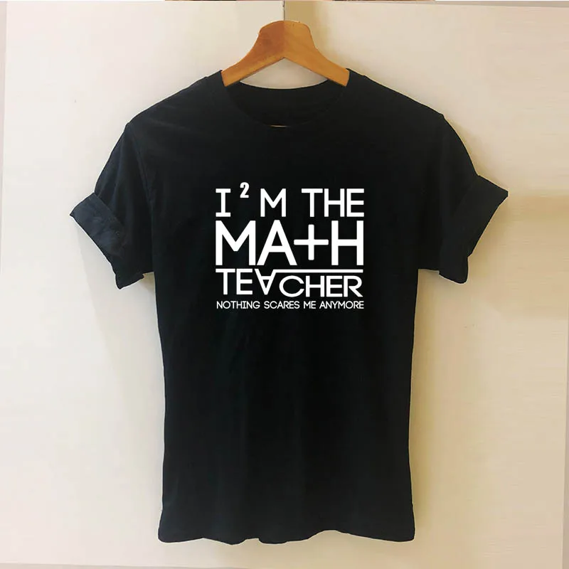 Летняя Новинка, футболка с надписью «Have No Fear The Math Teacher is here», хлопковая футболка с коротким рукавом для женщин и девочек, забавная футболка с надписью «Find Variable X» - Цвет: BLACK