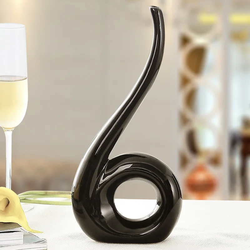 Современная черная керамическая ваза KEYBOX свадебное украшение для дома цветочный