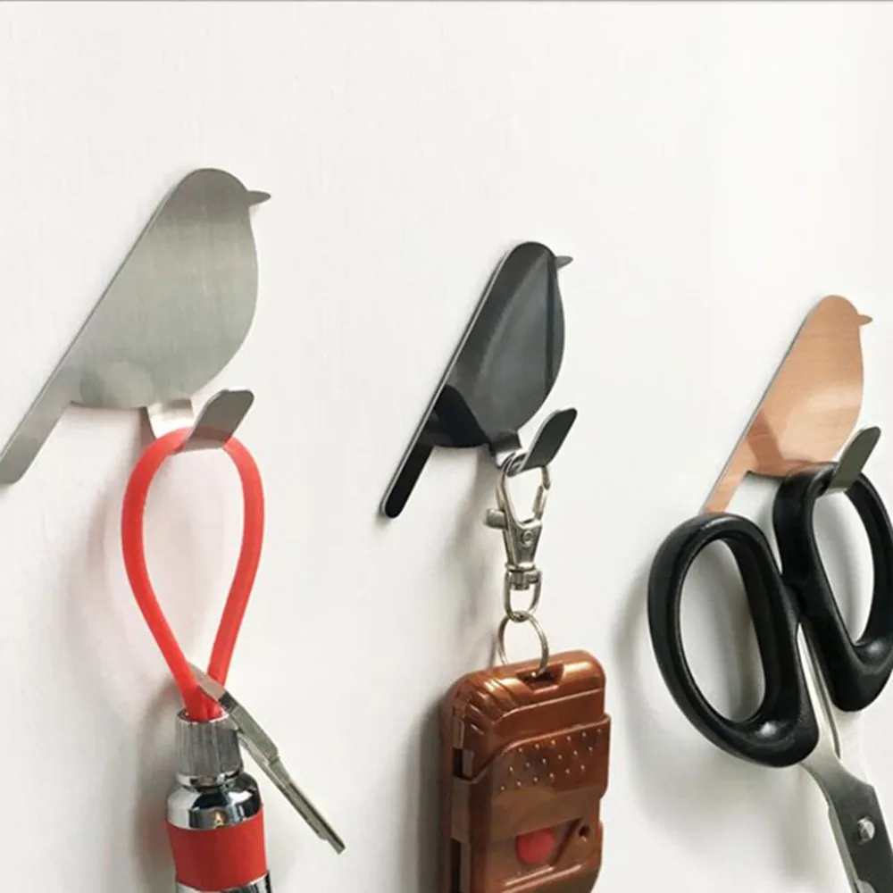 2 шт / много Bird образный держатель Настенный Ключ декоративный из нержавеющей