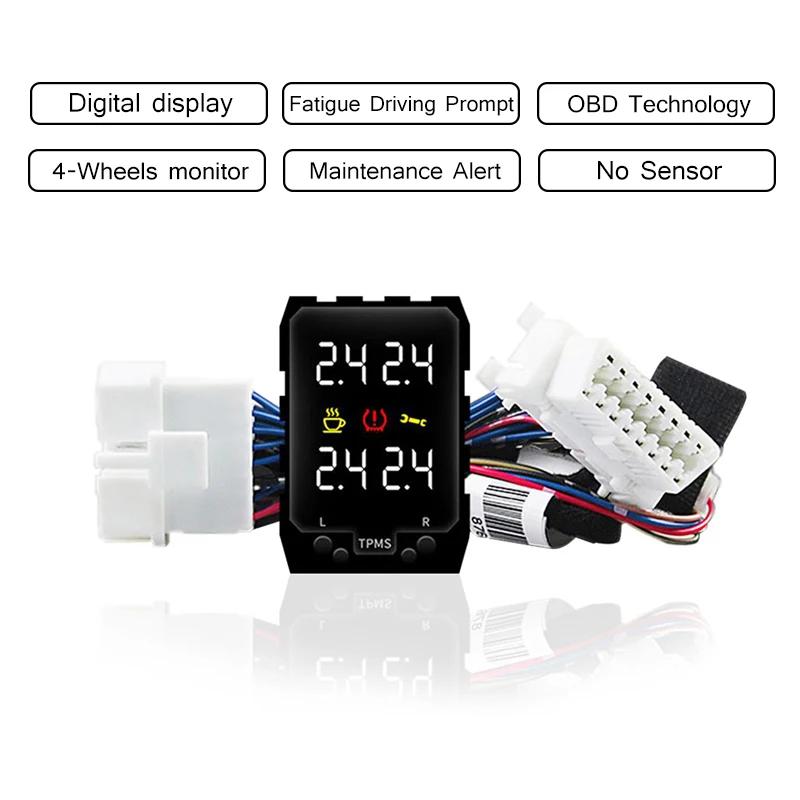 Для Toyota Camry Prado Prius Corolla OBD TPMS монитор давления в шинах Охранная Сигнализация напоминание о усталости цифровой блок