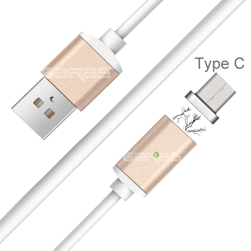 GARAS Магнитный usb type-C кабель USB-C/type-C быстрое зарядное устройство адаптер магнит Дата кабели для мобильных телефонов для Xiaomi/huawei type-C кабель - Цвет: gold type c