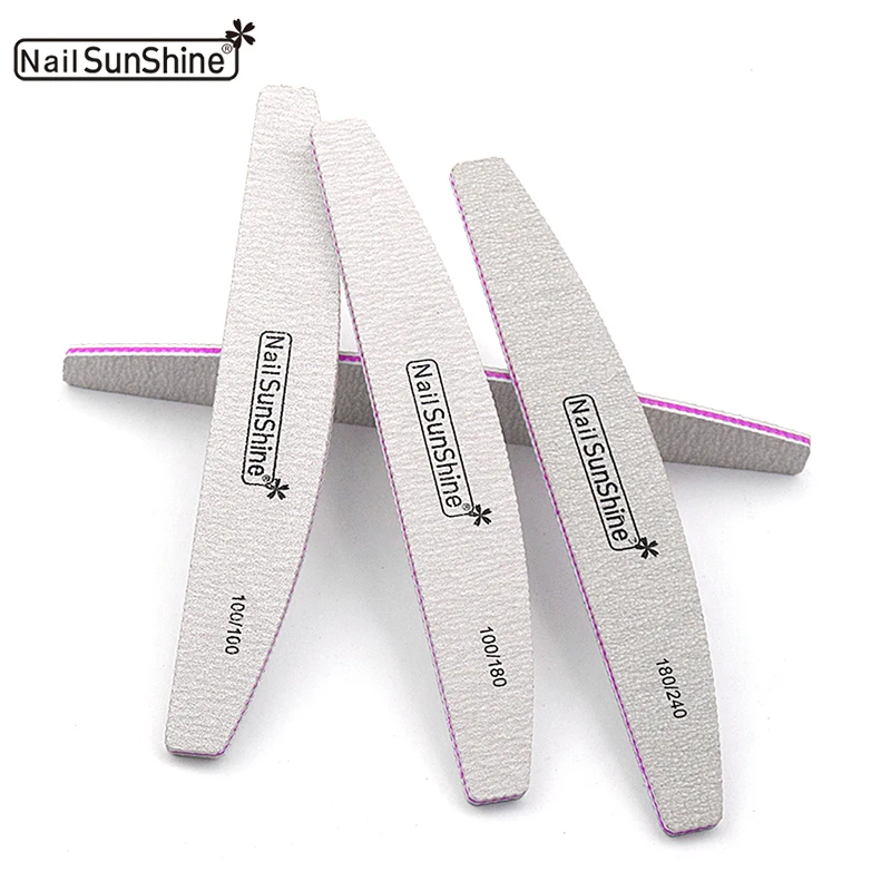 5pcs Nail File Buffing 100/180/240 Sandpaper Diamond Curve Lixa Banana Polish Buffer Washable Manicure Pedicure Makeup | Красота и