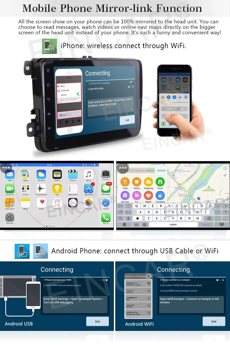 2Din Android 6 0 Автомобильный стерео dvd плеер gps навигация 8 ''поддерживает 1080 P Wifi 3g/4G