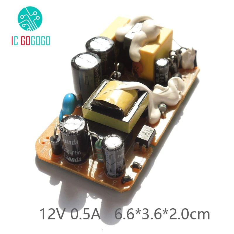 AC DC 12V 0.5A переключение Питание монтажная плата Напряжение Регулятор модуль для