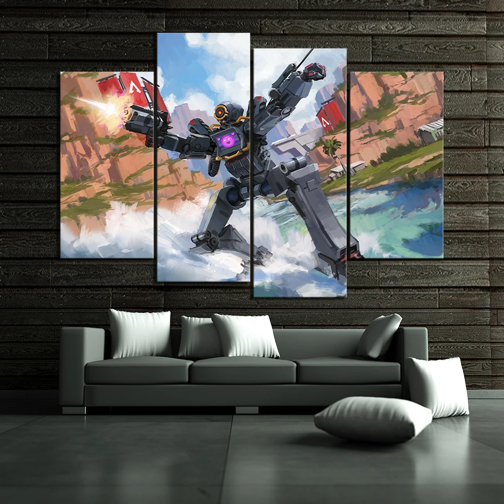 Декор для дома искусство холст 4 шт. модульная игра Apex Legends гостиной декоративная