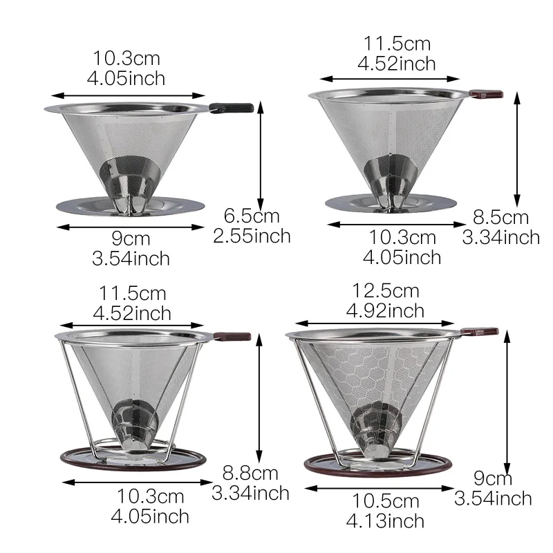 Фильтр для кофе из нержавеющей стали фильтры ручной кофеварки кухонная