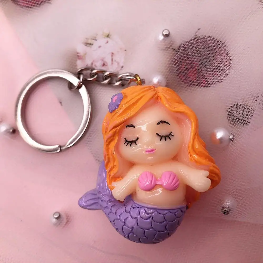 2019 new 3d resin 10pcs kawaii little mermaid charms necklace pendant keychain for gift DIY decoration | Украшения и аксессуары