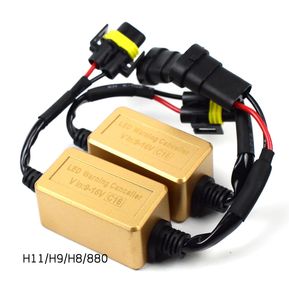 C16 2 шт. укрепить светодиодный фар Canbus led комплект h1 h4 h15 9005 9006 H7 h13H11 компьютер ошибка предупреждения EMC резистор декодер-компенсатор - Цвет: H11 H9 H8 880
