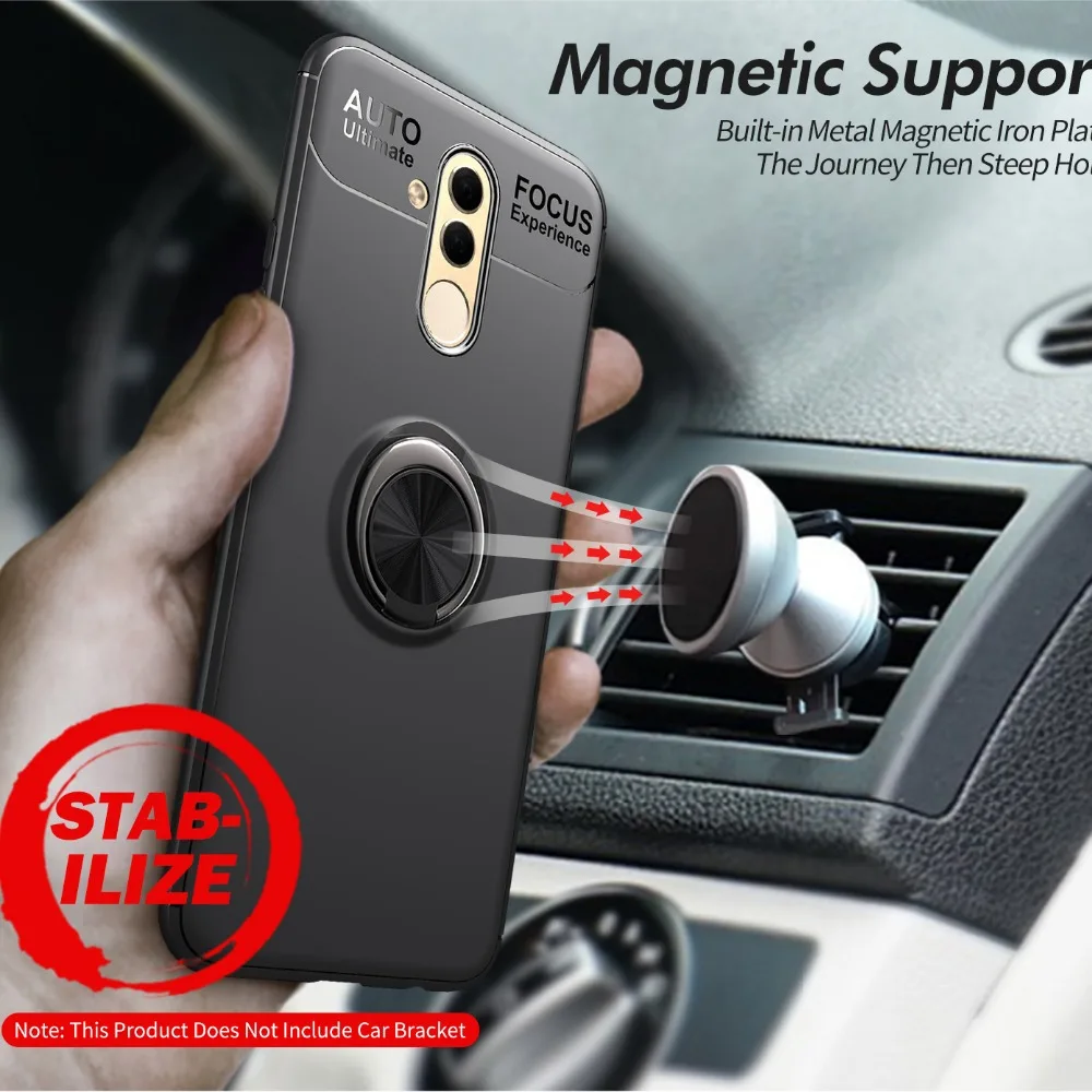 Чехол для Huawei Mate 20 Lite с кольцом на 360 градусов автомобильный Магнитный чехол