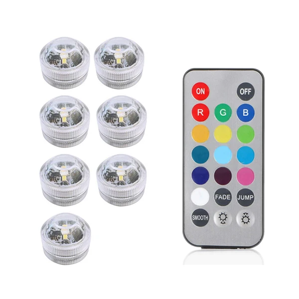 7 lamp 1 controller Xsky погружной светодиодный светильник s Водонепроницаемый ночник пульт дистанционного управления Питание от батареи для прополки Чай Ваза-лампа вечерние Декор Светильник - Испускаемый цвет: 7 lamp 1 controller