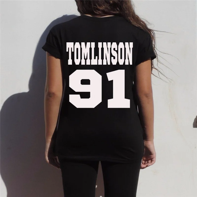 Футболка Louis Tomlinson 91 Tumblr женская уличная одежда в одно направление Модная