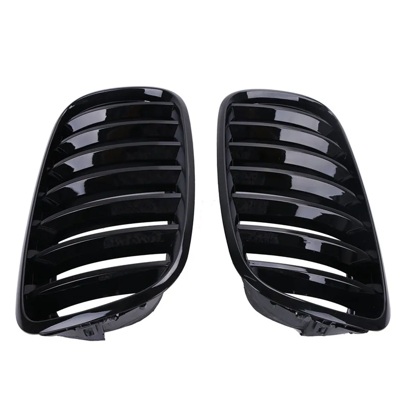 Wisengear 1 пара черный глянец передней почек гриль решетки для BMW E70 E71 X5 X6 2008 2009 2010 2012