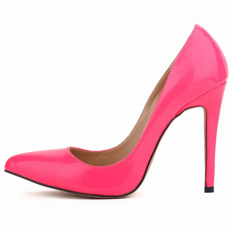 Женские туфли-лодочки с острым носком на тонком высоком каблуке 11 см большие