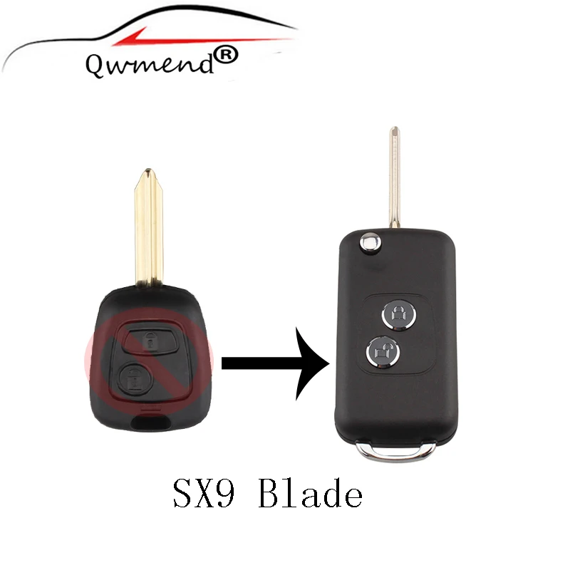 Чехол для автомобильного ключа с 2 кнопками и лезвием SX9 Citroen C1 C2 C3 Saxo Xsara Picasso Berlingo