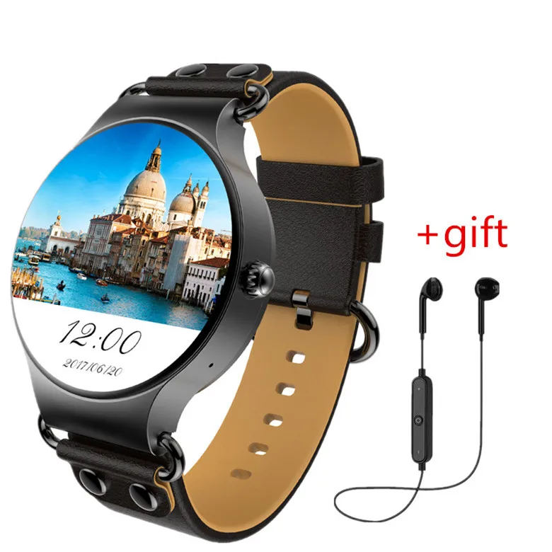 KW98 Смарт-часы Android 5,1 3G Wi-Fi gps часы Smartwatch iOS Android PK KW88 Kw99 Мужская жизнь водостойкий - Цвет: black add headset