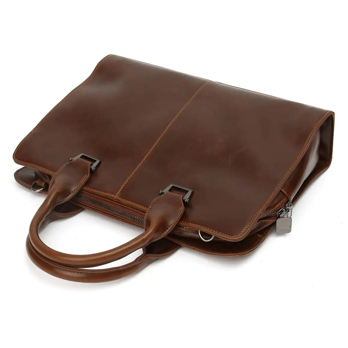 Designer Men's Briefcase Vintage Shoulder Bags Oil Wax PU Leather Crossbody Bags Business Laptop Handbag Men Travel Bags