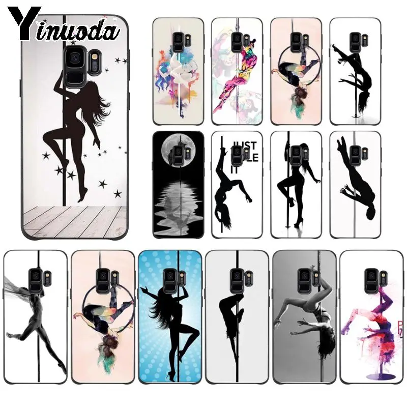 Yinuoda Pole dance dancing girl Мягкий силиконовый черный чехол для телефона Samsung Galaxy s9 s8 plus note 8